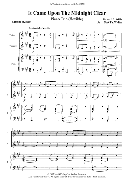 It Came Upon The Midnight Clear (arr. Gert Th. Walter)