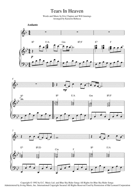 Tears In Heaven (arr. Kaiserin Rebecca)