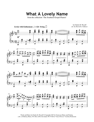 What A Lovely Name (arr. Steven K. Tedesco)