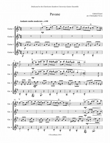 Pavane, op 50 for guitar ensemble (arr. Christopher Teves)