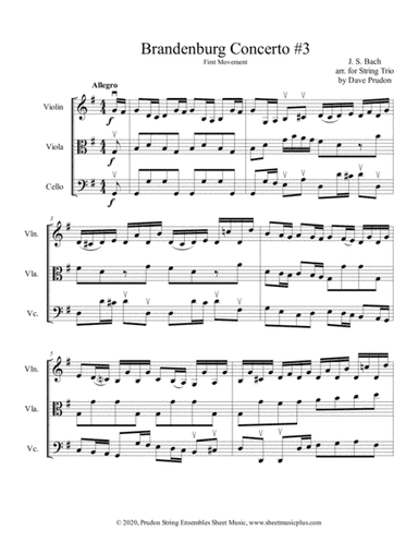 Brandenburg Concerto #3, 1st Mvt. for String Trio (arr. Dave Prudon)