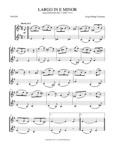 Largo in E Minor (from Fantasia No. 7) (arr. Mark Phillips)