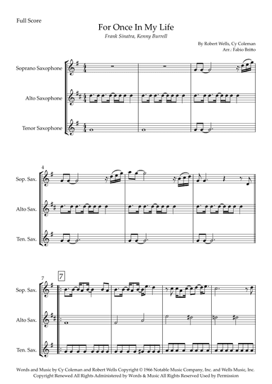 For Once In My Life (arr. Fabio Britto)