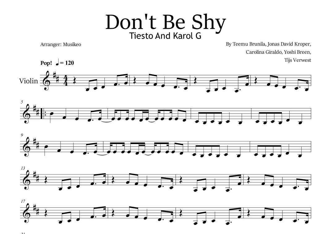 Don't Be Shy (arr. Musikeo)
