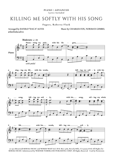 Killing Me Softly With His Song (arr. Danilo "Daca" Alves)