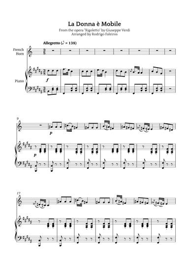 La Donna è Mobile (arr. Rodrigo Faleiros)