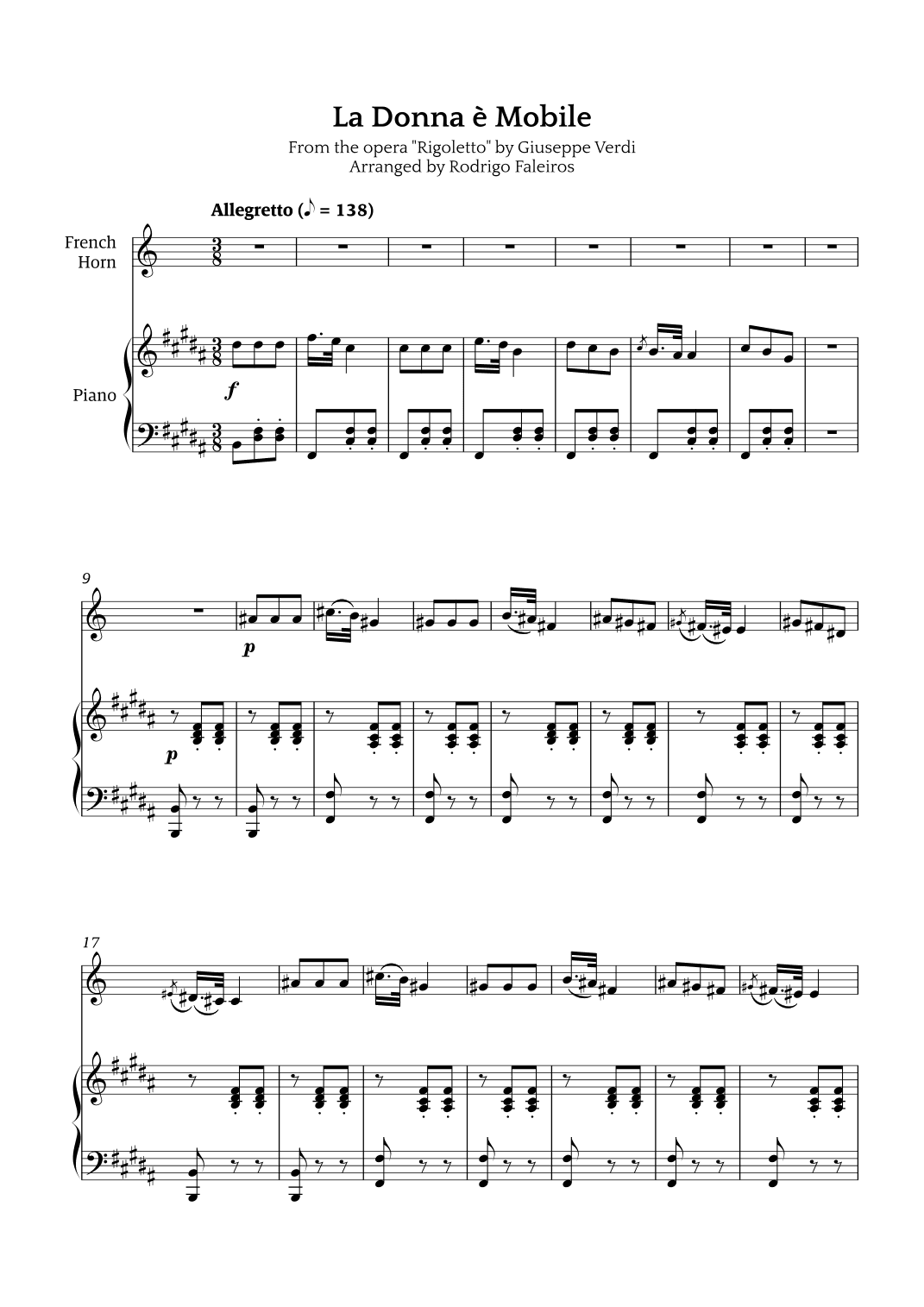 La Donna è Mobile (arr. Rodrigo Faleiros)
