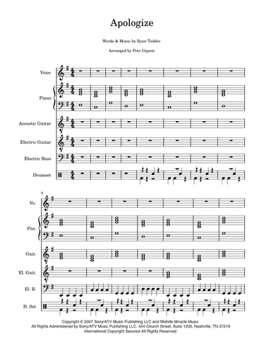 Apologize (arr. Pete Gipson)