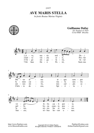 Ave Maris Stella (choir SAT) (arr. Zoltan Paulinyi)