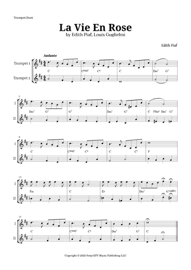 La Vie En Rose (arr. Langanho)