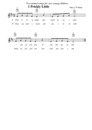 Two Animal Songs for Very Young Children
