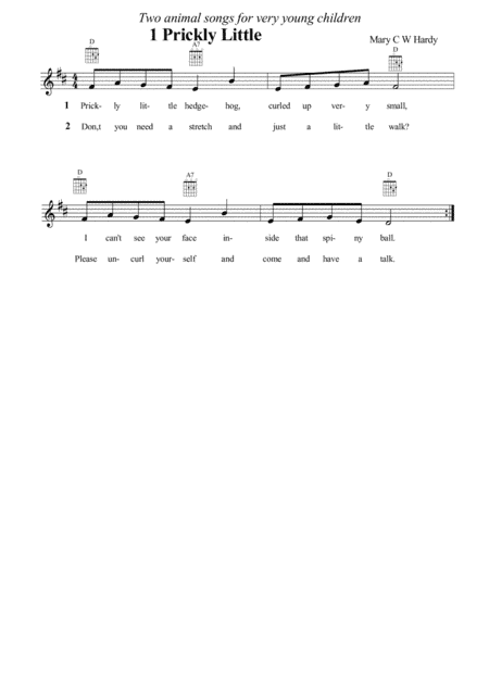 Two Animal Songs for Very Young Children