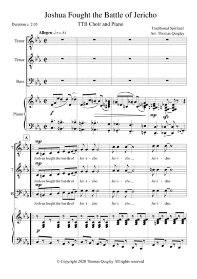 Joshua Fought the Battle of Jericho (TTB Choir) (arr. Thomas Quigley)