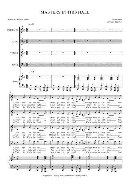 Masters in this hall (SATB) (arr. Tony Tournoff)