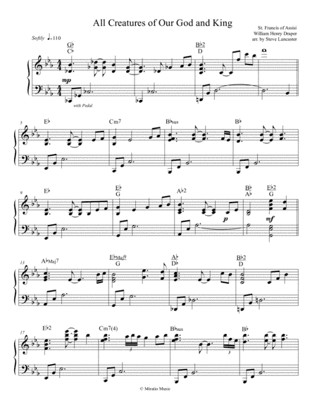 All Creatures of Our God and King - peaceful reharmonization arr. for solo piano (arr. Steve Lancaster)