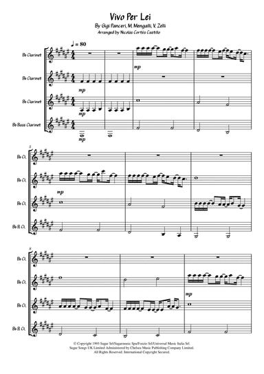 Vivo Per Lei (arr. Nicolás Cortés Castillo)