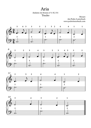 Aria From Sonata K.331 (arr. Pedro Lutterbach)