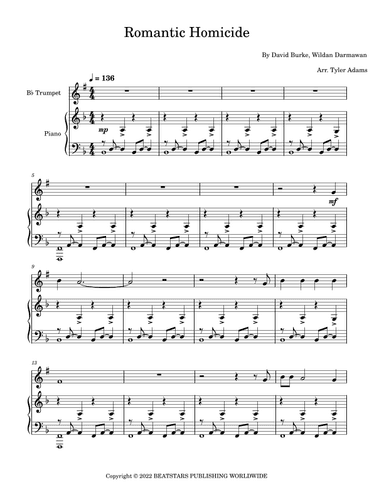 Romantic Homicide (arr. Tyler Adams)