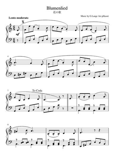 "Blumenlied" (Cdur) (arr. pfkaori)