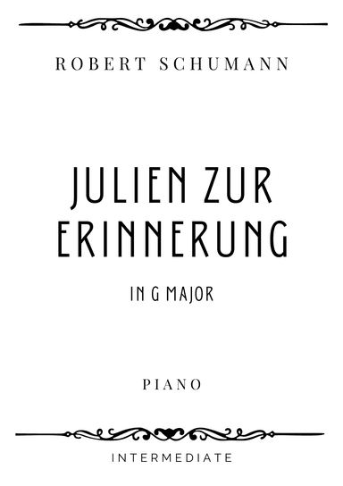 Schumann - Julien zur Erinnerung (from Kinder Sonate) in G Major - Intermediate (arr. Piacere Music Sheets)