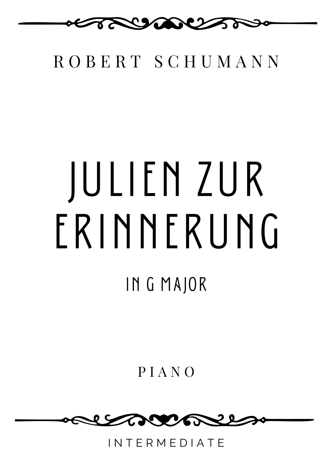 Schumann - Julien zur Erinnerung (from Kinder Sonate) in G Major - Intermediate (arr. Piacere Music Sheets)