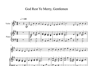 God Rest Ye Merry, Gentlemen (Violin + Piano) (arr. Digital Book Music)