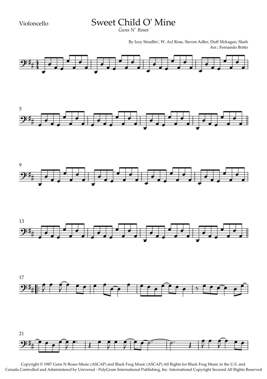 Sweet Child O' Mine (arr. Fernando Britto)