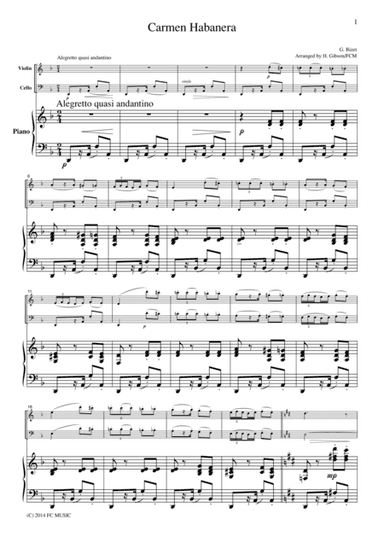Bizet  Habanera from Carmen, for piano trio, PB302 (arr. H. Gibson)