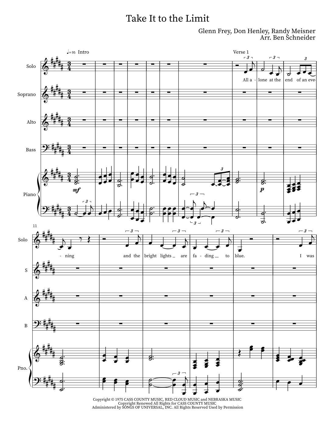 Take It To The Limit (arr. Ben Schneider)