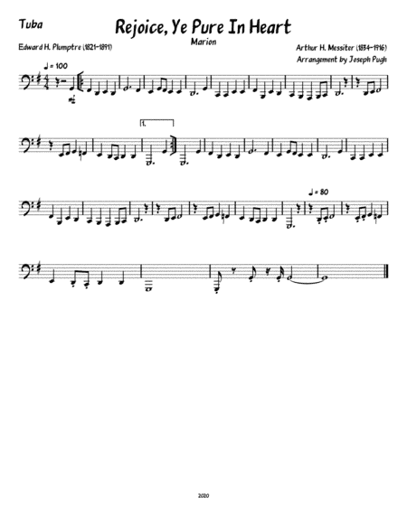 Rejoice, Ye Pure In Heart (Brass Quartet) (arr. Joseph Pugh)