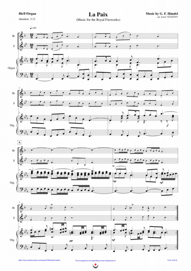Paix and Rejoicing (Music for the Royal Fireworks) (arr. Josef STASTNY)