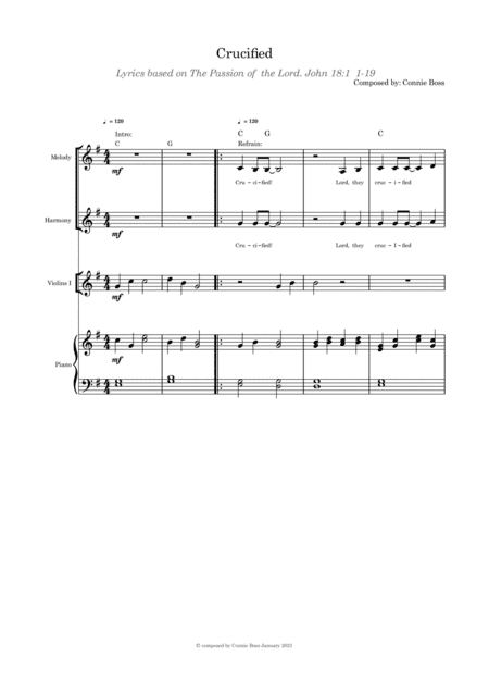 Crucified (Lent/Good Friday)  - duet, violin and piano