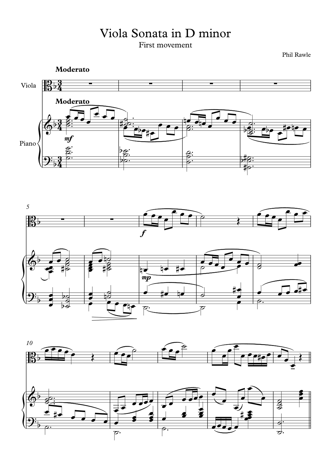 Viola Sonata in D minor