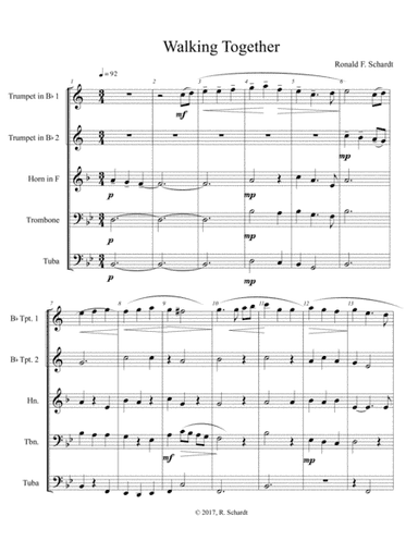 Walking Together - for Brass Quintet