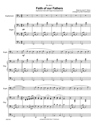 FAITH OF OUR FATHERS - Euphonium/Trombone Solo with Organ or Piano Accompaniment (arr. Glen Poehlmann)