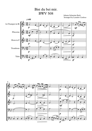 Bist du bei mir BWV 508 - Brass Quintet (arr. Leandro Cardoso)