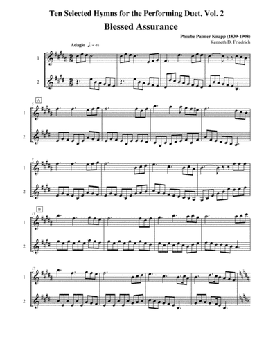 Ten Selected Hymns for the Performing Duet, Vol. 2 - alto and tenor saxophone (arr. Kenneth D. Friedrich)
