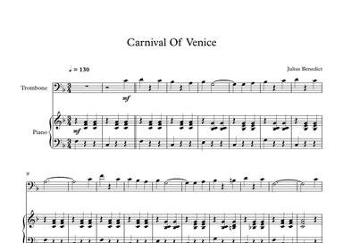 Carnival Of Venice - Julius Benedict (Trombone + Piano) (arr. Digital Book Music)