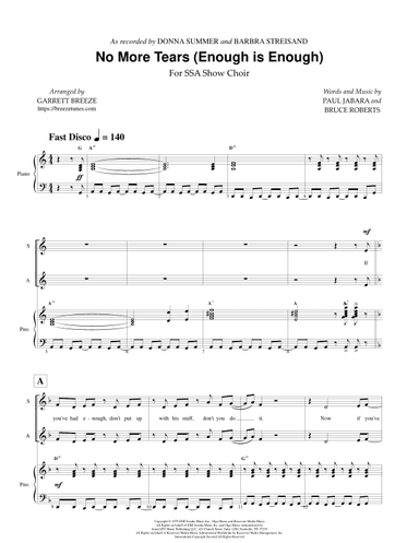 No More Tears (enough Is Enough) (arr. Garrett Breeze)