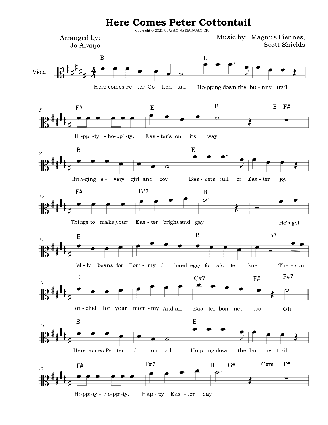 Here Comes Peter Cottontail (arr. Jo Araujo)