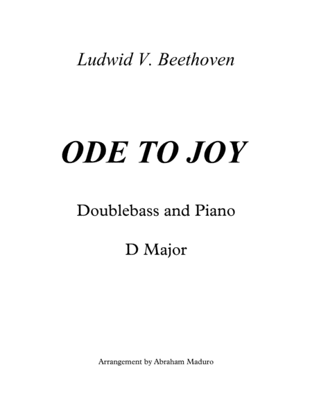 Ode To Joy Doublebass and Piano (arr. Abraham Maduro)