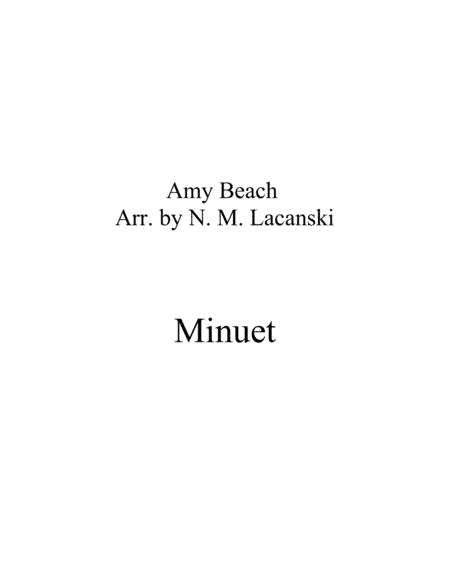 Minuet (arr. Nick Lacanski)