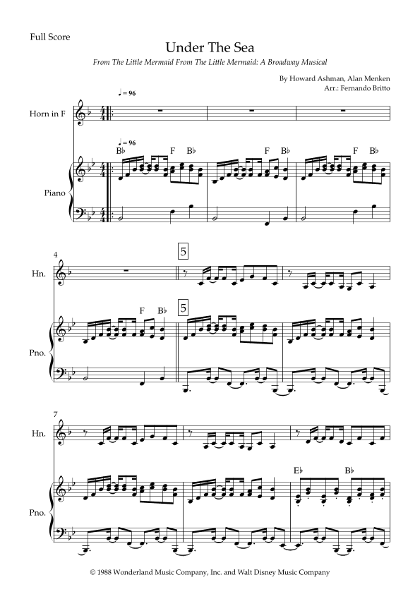 Under The Sea (arr. Fernando Britto)
