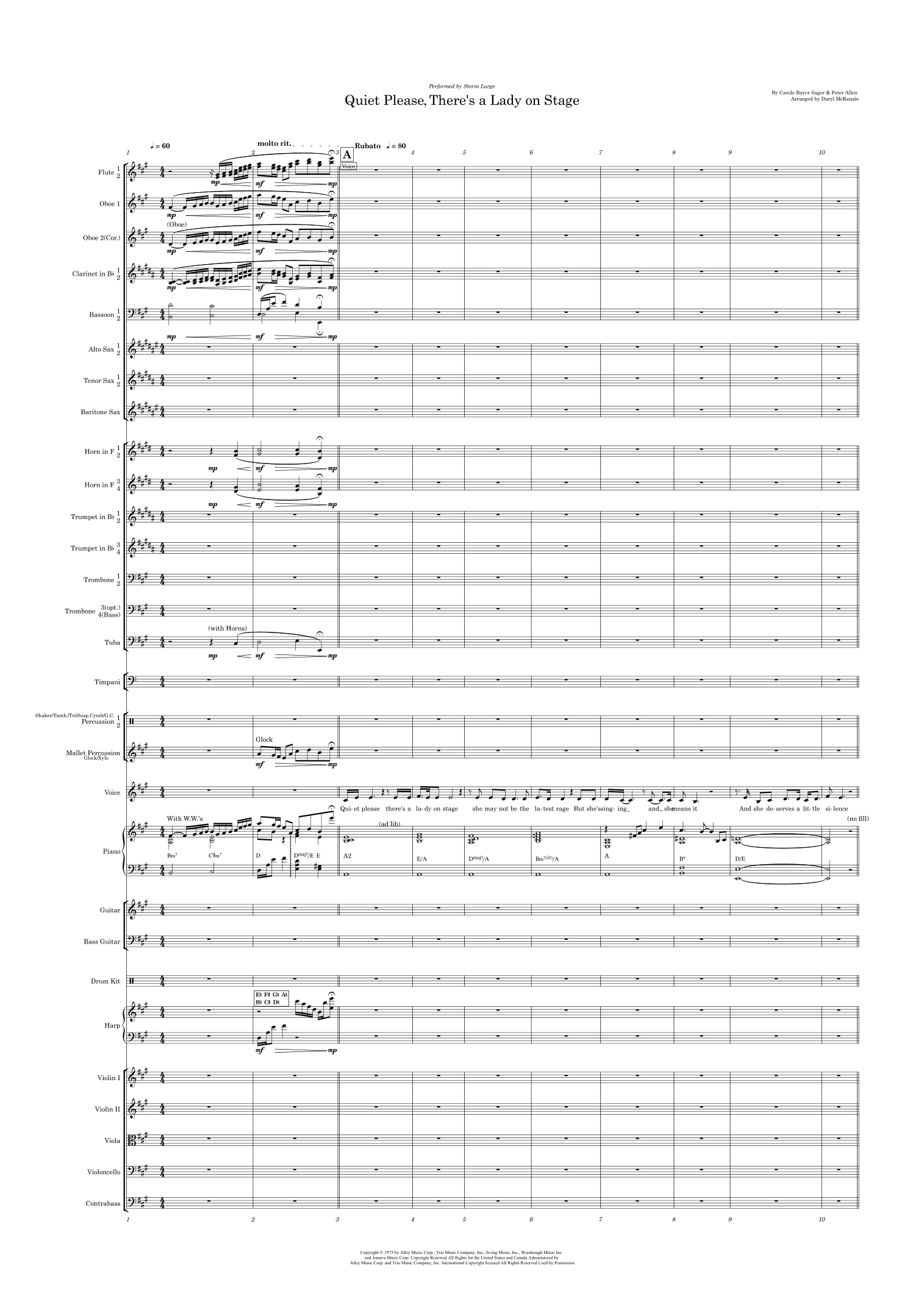 Quiet Please, There's A Lady On Stage (arr. Daryl McKenzie)