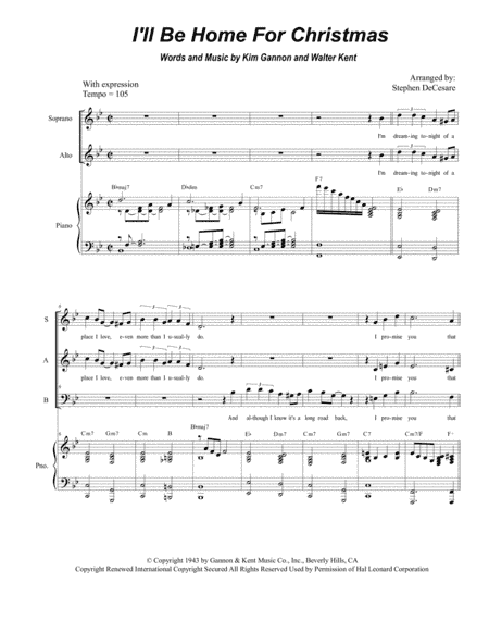 I'll Be Home For Christmas (arr. Stephen DeCesare)