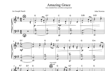 Amazing Grace (easy for standard bass accordion) (arr. Joseph Natoli)