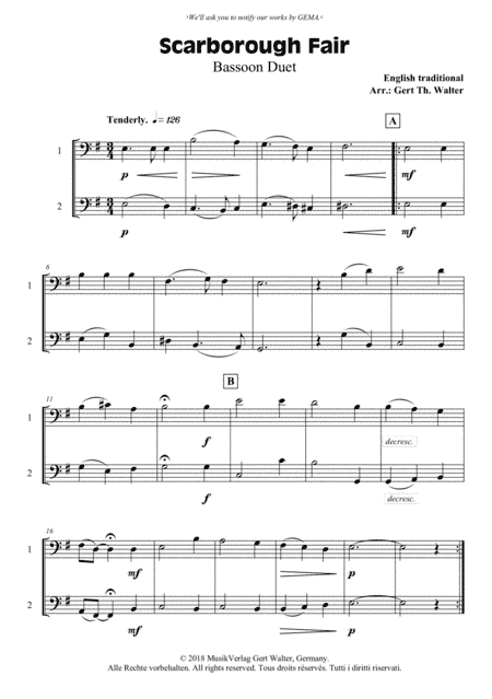 Scarborough Fair (arr. Gert Th. Walter)