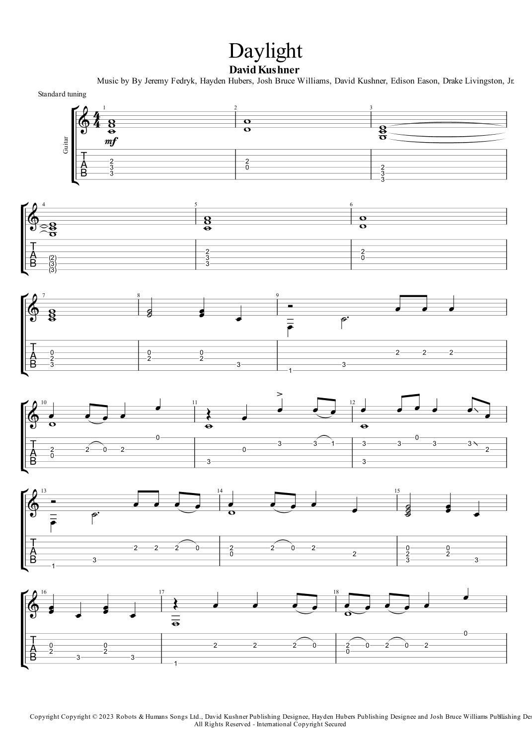 Daylight (arr. Pavlo Pakshyn)