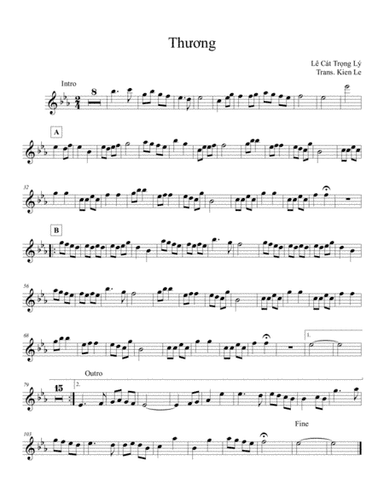 Lê Cát Tr?ng Lý - Thuong music sheet (arr. JL Acoustic)