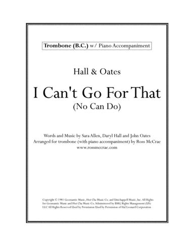 I Can't Go For That (arr. Ross McCrae)